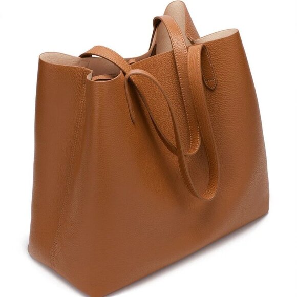 Cuyana Classic Large Structured Tote Rare Organizer Caramel Brown Leather - Picture 15 of 15